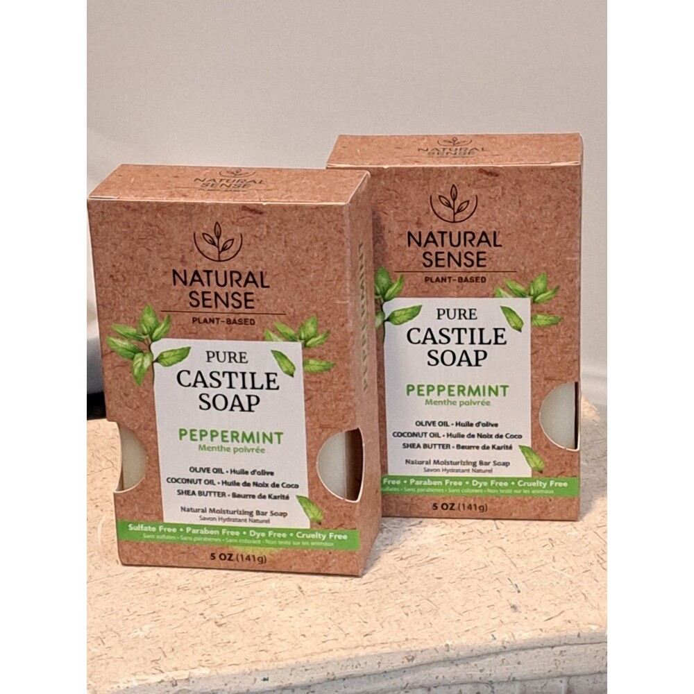 Natural Sense Pure Castle Soap Peppermint  5 Oz. Bundle Of Two